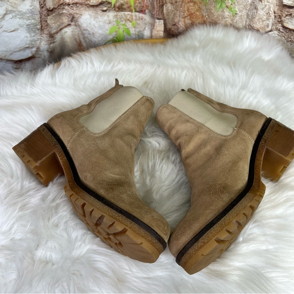 AVELLINI Suede Beige Chelsea Block Heel Ankle Boots, 9 - Picture 11 of 11